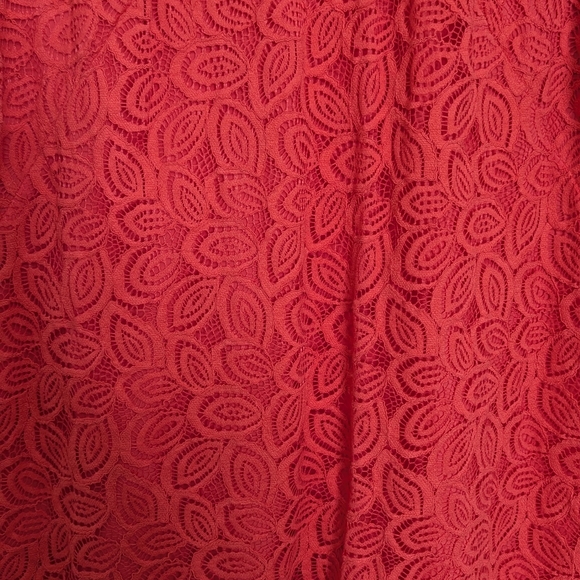 Ann Taylor Dress 10 Pink Shift Lace Overlay Short Sleeve Coral - Picture 3 of 7